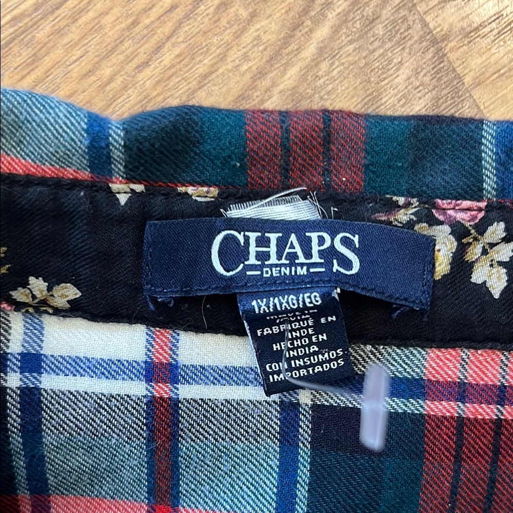 Chaps Denim Flannel Shirt Size 1X - Picture 3 of 5